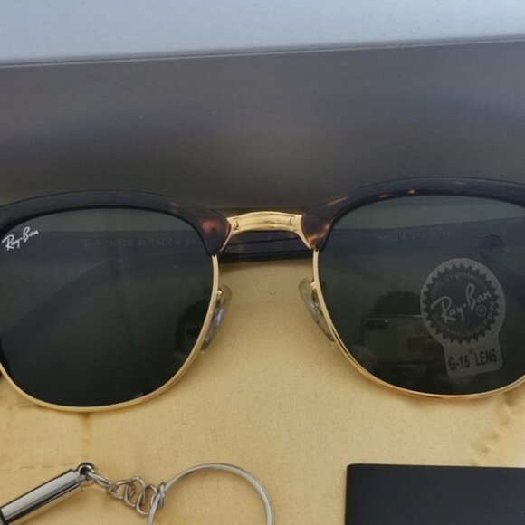 Unisex Ray Ban Clubmaster RB3016 Tortoise G-15 - Picture 3 of 8